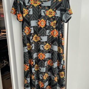LLR Carly Aztec Print high low hem Dress
